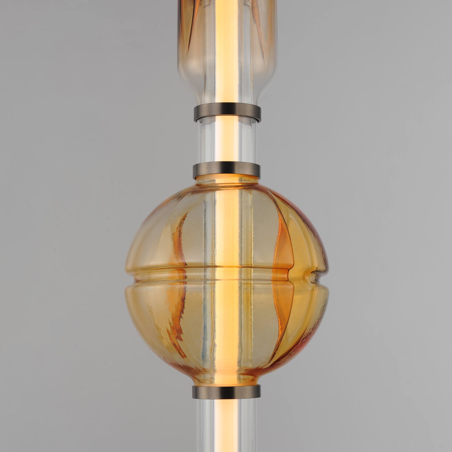 Gusto 33" Tall LED Abstract Pendant with Hand-Blown Glass Shades