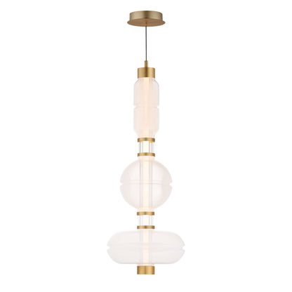 Gusto 33" Tall LED Abstract Pendant with Hand-Blown Glass Shades