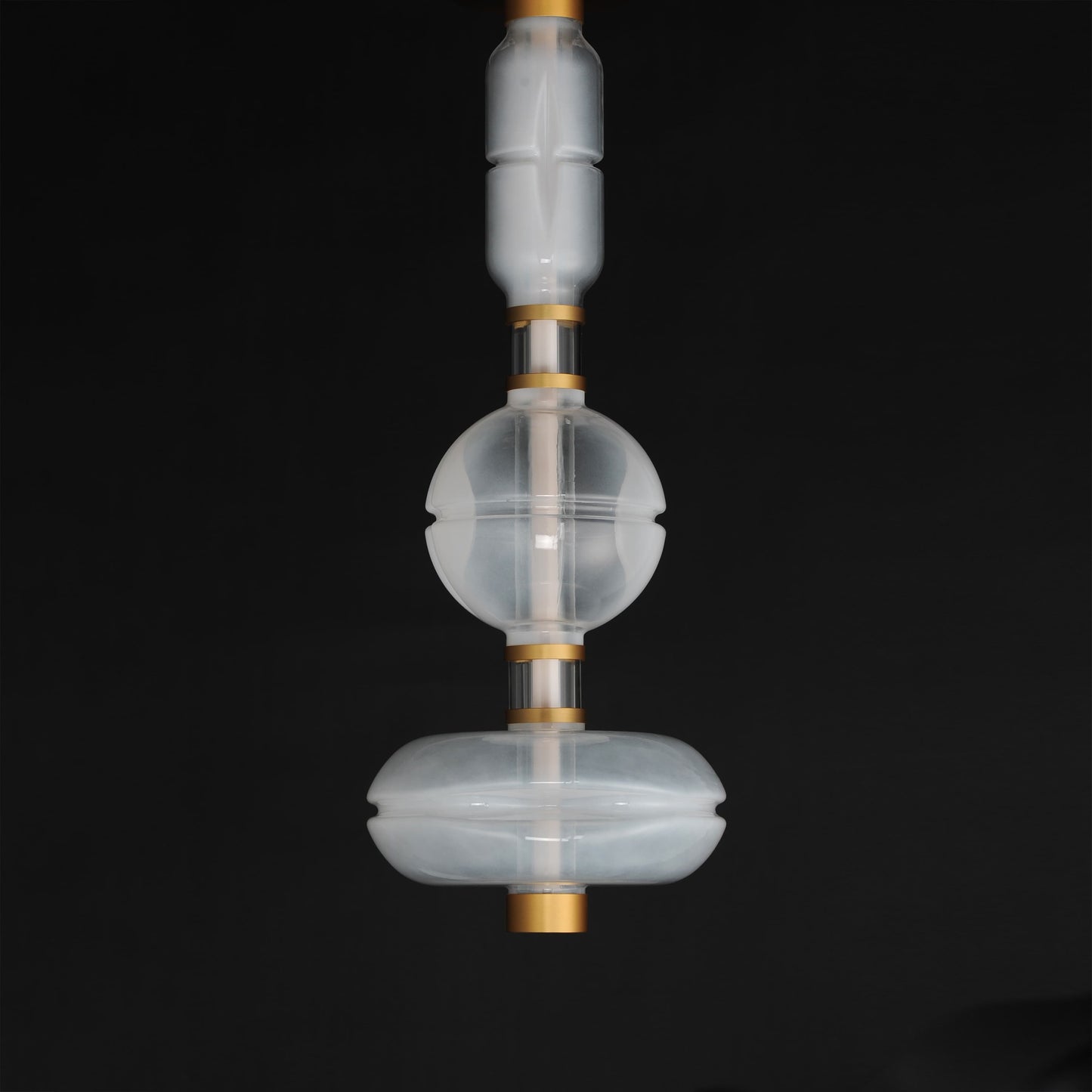 Gusto 33" Tall LED Abstract Pendant with Hand-Blown Glass Shades