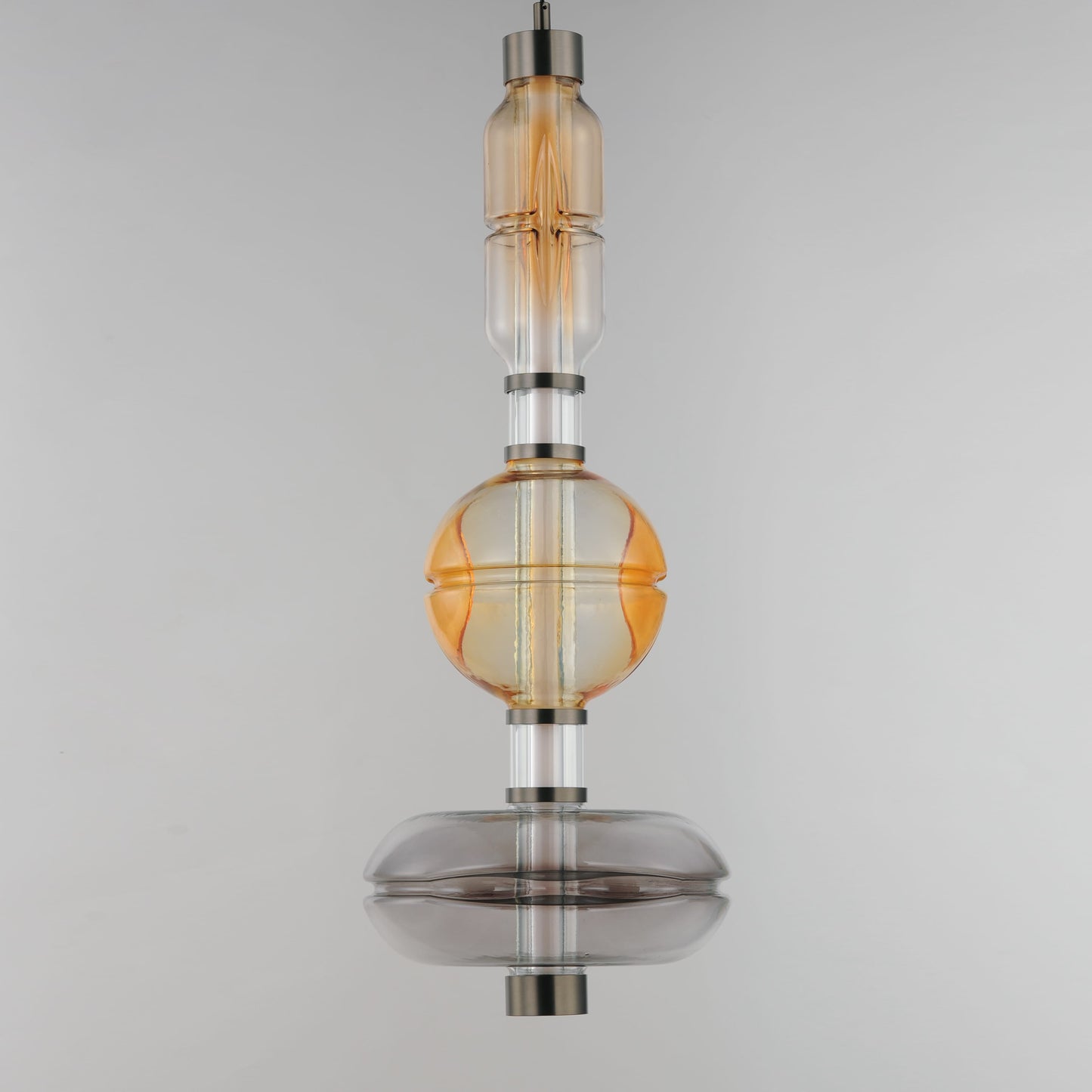 Gusto 33" Tall LED Abstract Pendant with Hand-Blown Glass Shades