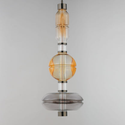Gusto 33" Tall LED Abstract Pendant with Hand-Blown Glass Shades