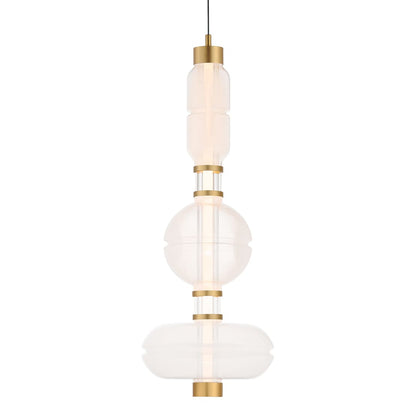 Gusto 33" Tall LED Abstract Pendant with Hand-Blown Glass Shades