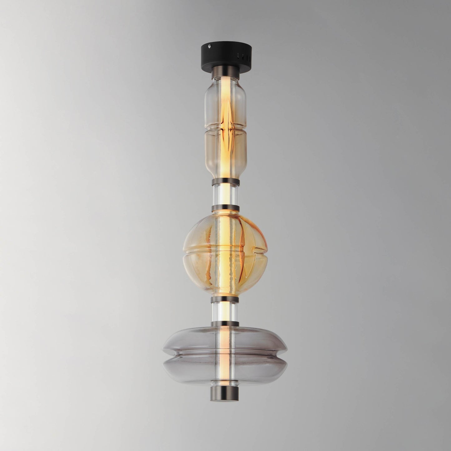 Gusto 12" Wide LED Semi-Flush Ceiling Fixture with Hand-Blown Glass Shades