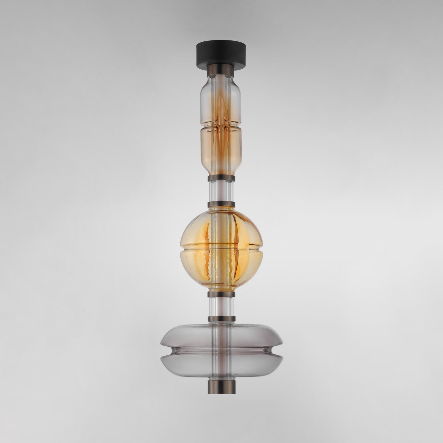 Gusto 12" Wide LED Semi-Flush Ceiling Fixture with Hand-Blown Glass Shades