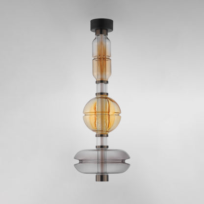 Gusto 12" Wide LED Semi-Flush Ceiling Fixture with Hand-Blown Glass Shades