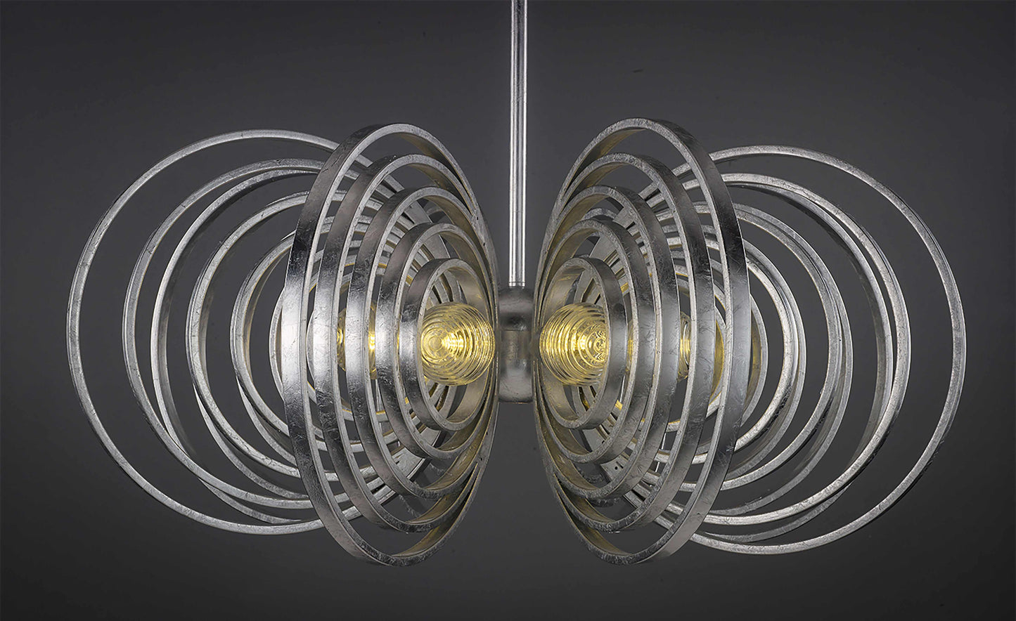 Frequency 8 Light 38" Wide LED Chandelier with Ribbed Glass Shades