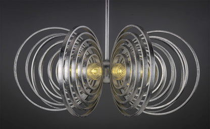 Frequency 8 Light 38" Wide LED Chandelier with Ribbed Glass Shades