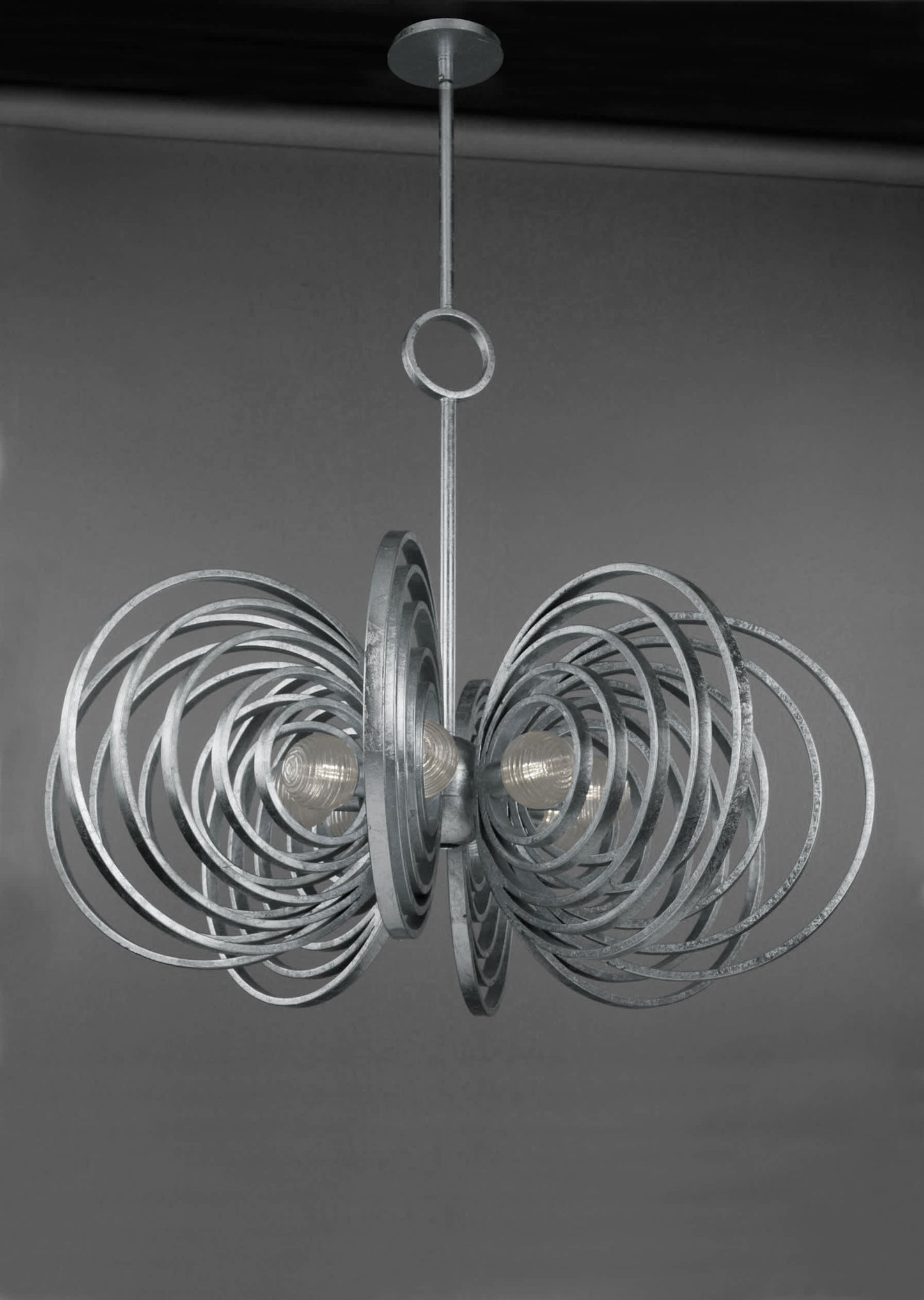 Frequency 8 Light 38" Wide LED Chandelier with Ribbed Glass Shades
