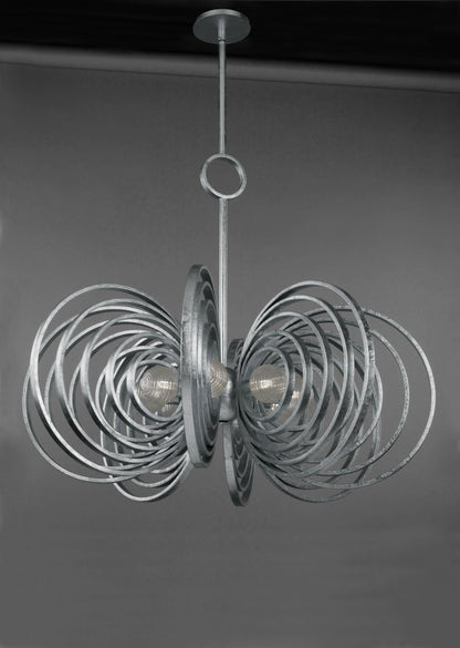 Frequency 8 Light 38" Wide LED Chandelier with Ribbed Glass Shades