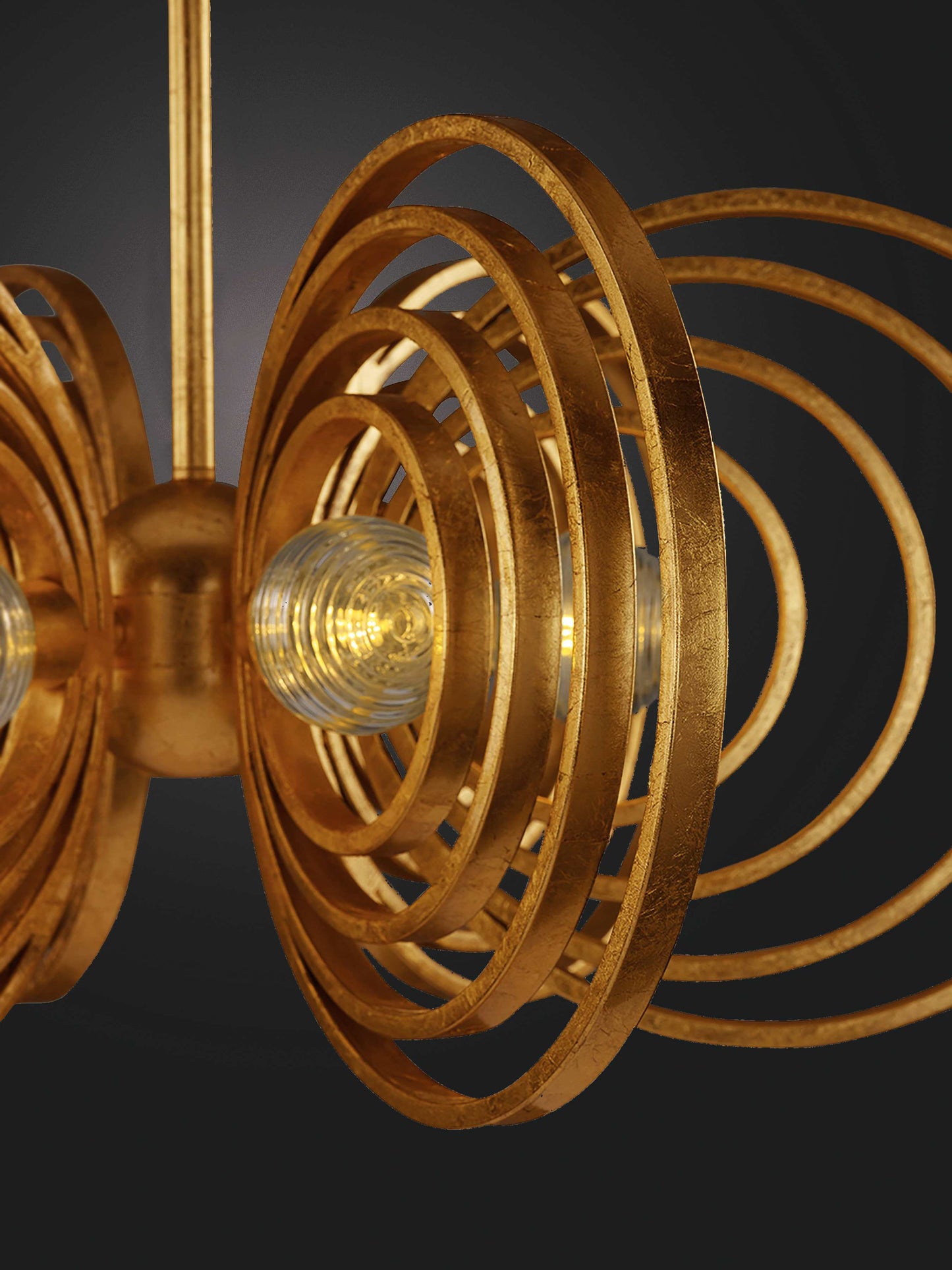 Frequency 8 Light 38" Wide LED Chandelier with Ribbed Glass Shades