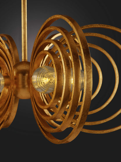 Frequency 8 Light 38" Wide LED Chandelier with Ribbed Glass Shades