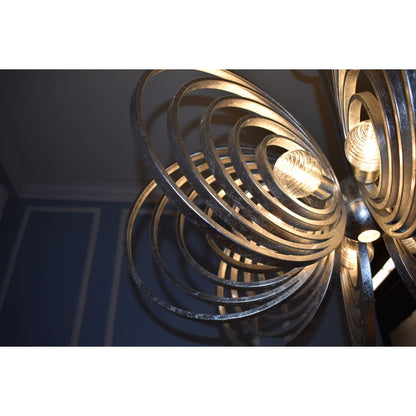 Studio M Frequency 8 Light 38" Wide LED Chandelier with Ribbed Glass Shades