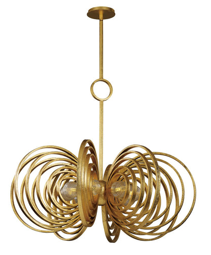 Frequency 8 Light 38" Wide LED Chandelier with Ribbed Glass Shades