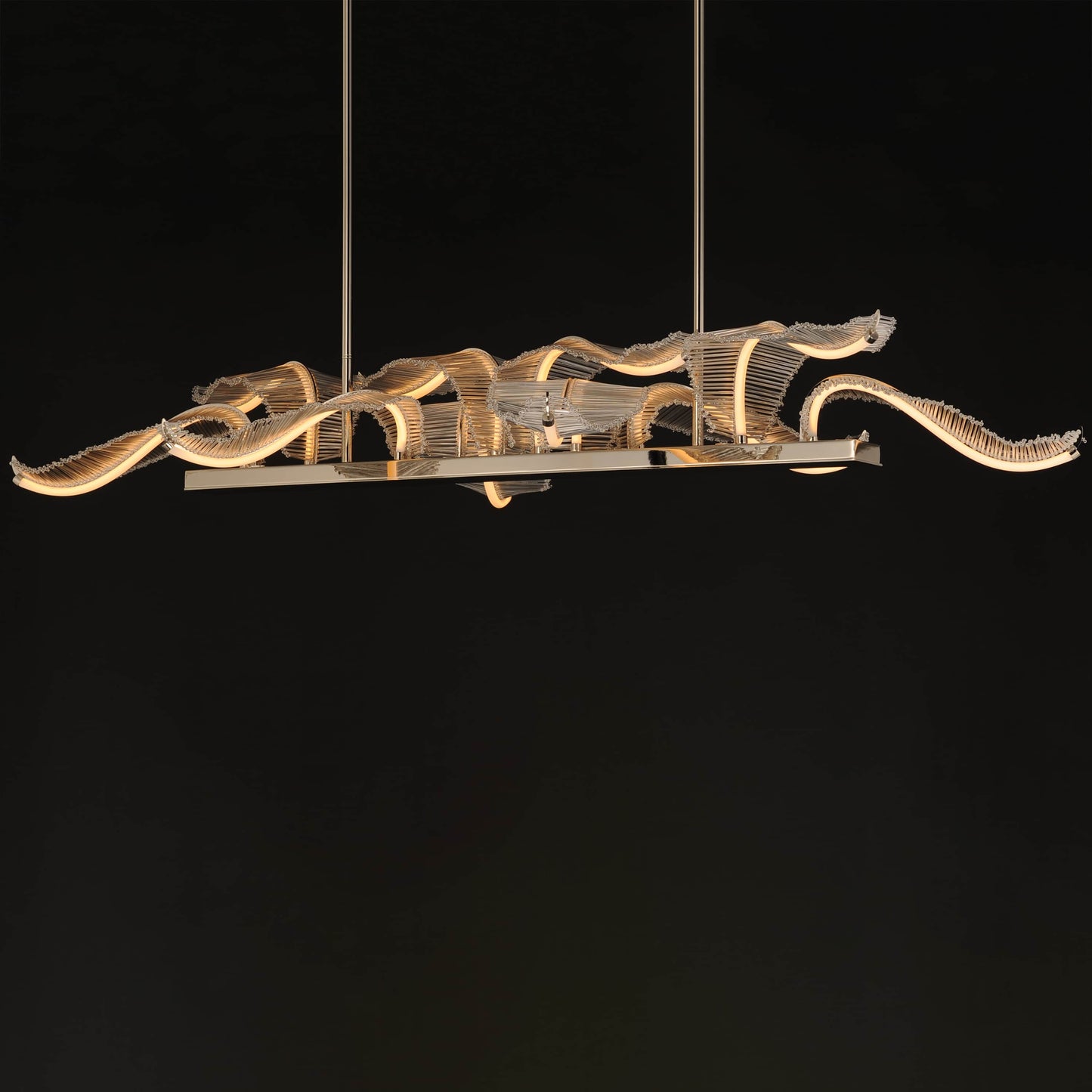 Lillet 61" Wide LED Crystal Abstract Chandelier with Beveled Crystal Shades