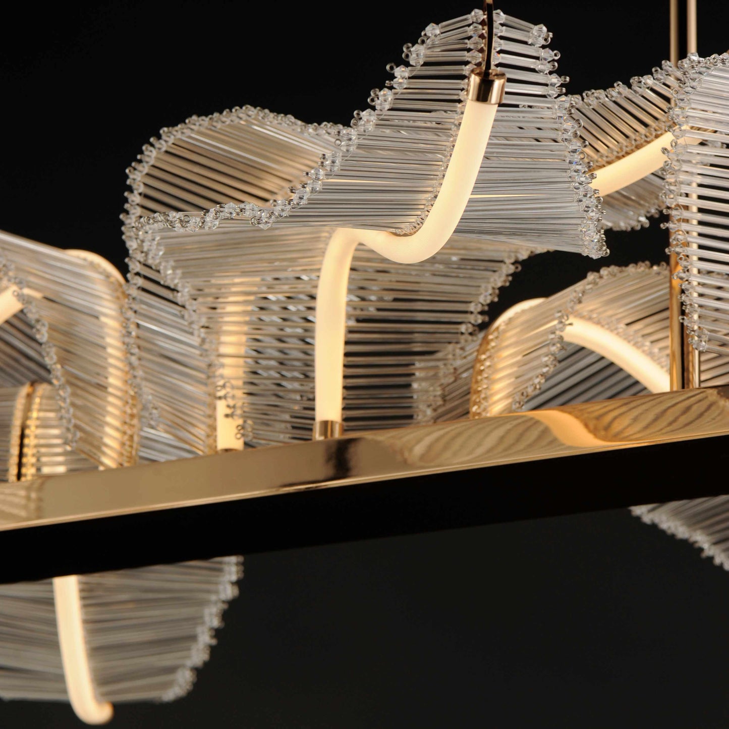 Lillet 61" Wide LED Crystal Abstract Chandelier with Beveled Crystal Shades