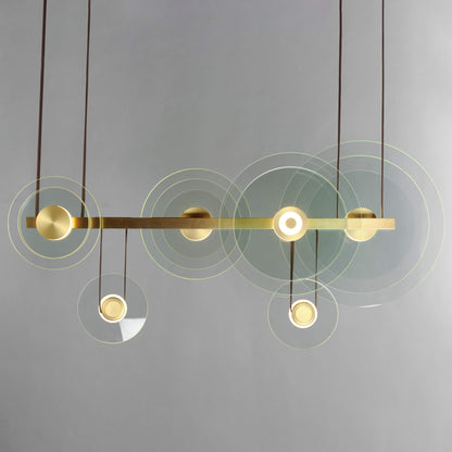 Stratum 61" Wide LED Abstract Chandelier with Clear Glass Shades