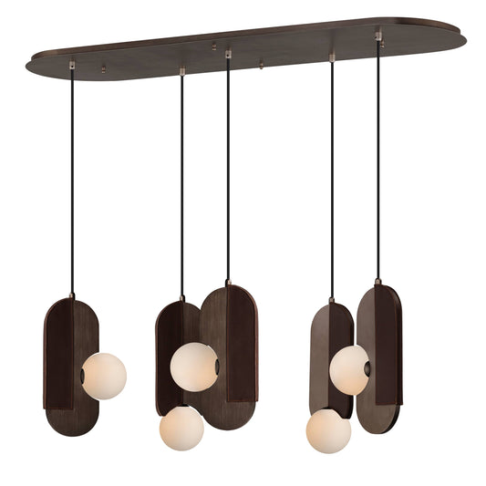 Stitched 5 Light 48" Wide LED Linear Chandelier by Nina Magon