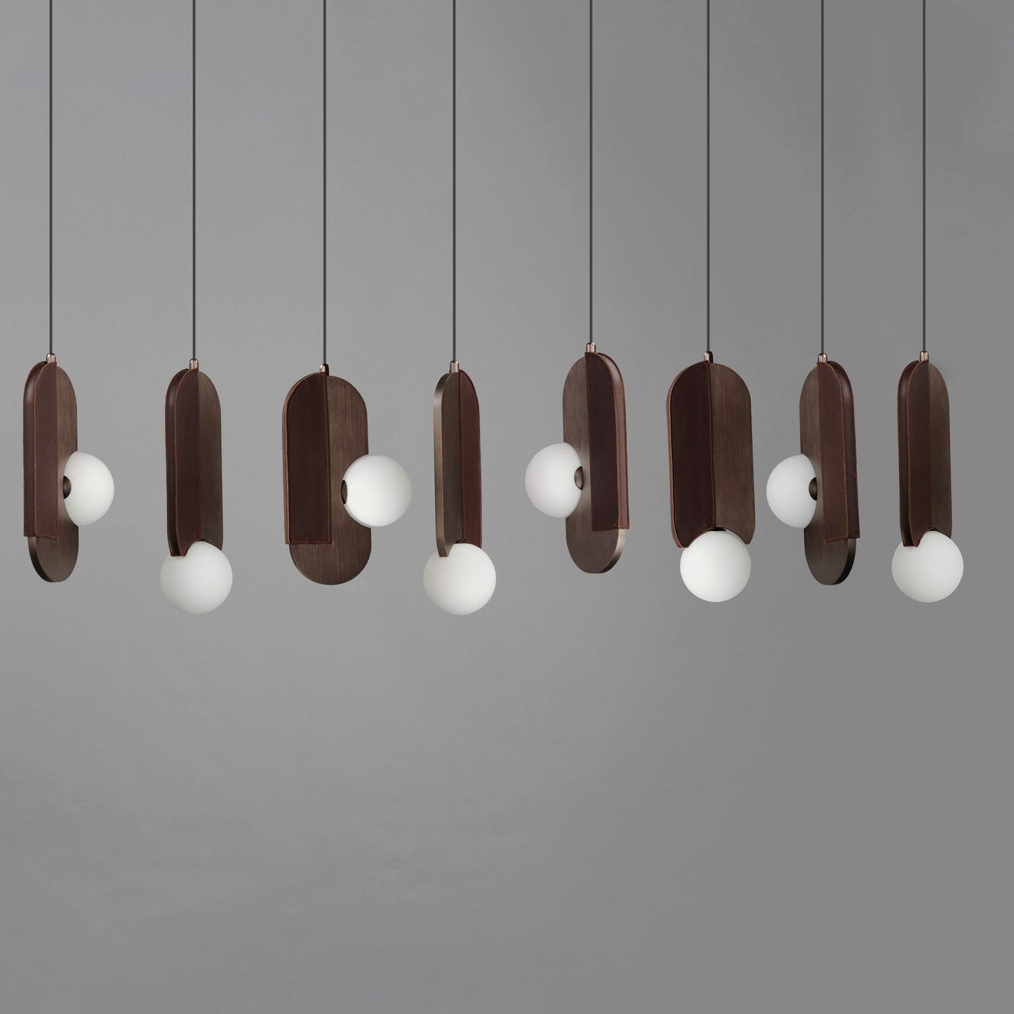 Stitched 8 Light 72" Wide LED Linear Chandelier by Mat Sanders