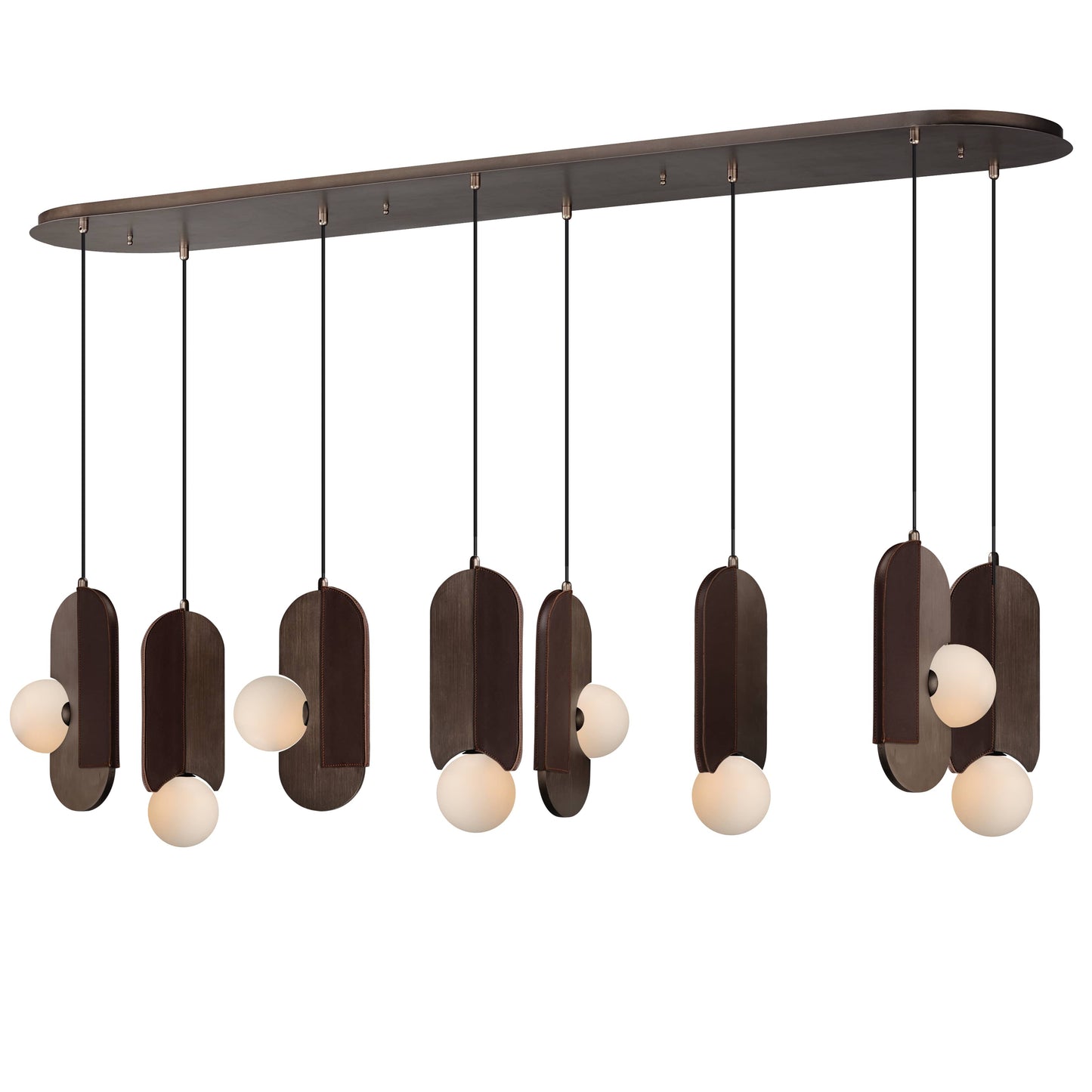 Stitched 8 Light 72" Wide LED Linear Chandelier by Mat Sanders