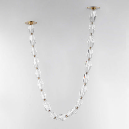 Dolce Vita 59" Wide LED Crystal Linear Pendant with Beveled Crystal Shades