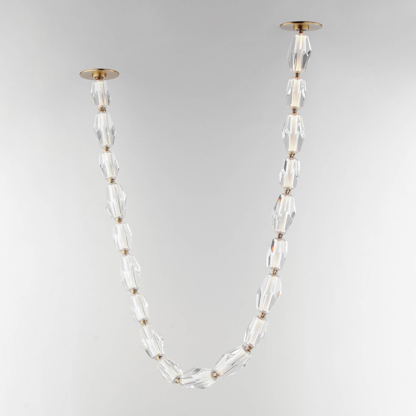 Dolce Vita 59" Wide LED Crystal Linear Pendant with Beveled Crystal Shades
