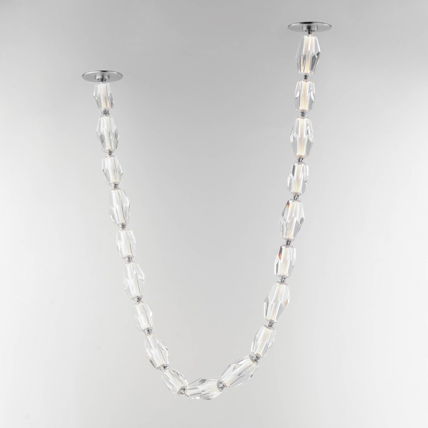 Dolce Vita 59" Wide LED Crystal Linear Pendant with Beveled Crystal Shades