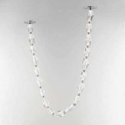 Dolce Vita 59" Wide LED Crystal Linear Pendant with Beveled Crystal Shades