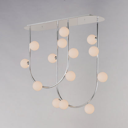 Contour 14 Light 43" Wide LED Semi-Flush Ceiling Fixture by Nina Magon