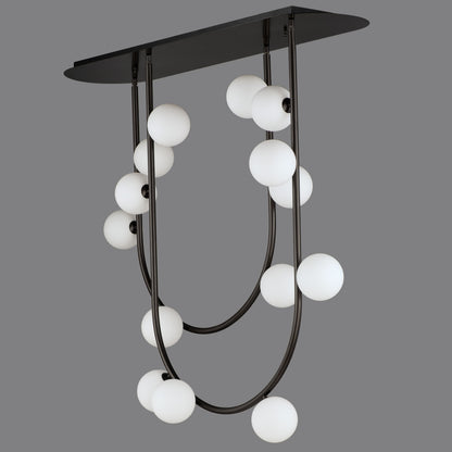 Contour 14 Light 43" Wide LED Semi-Flush Ceiling Fixture by Nina Magon