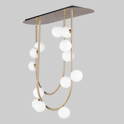 Contour 14 Light 43" Wide LED Semi-Flush Ceiling Fixture by Nina Magon