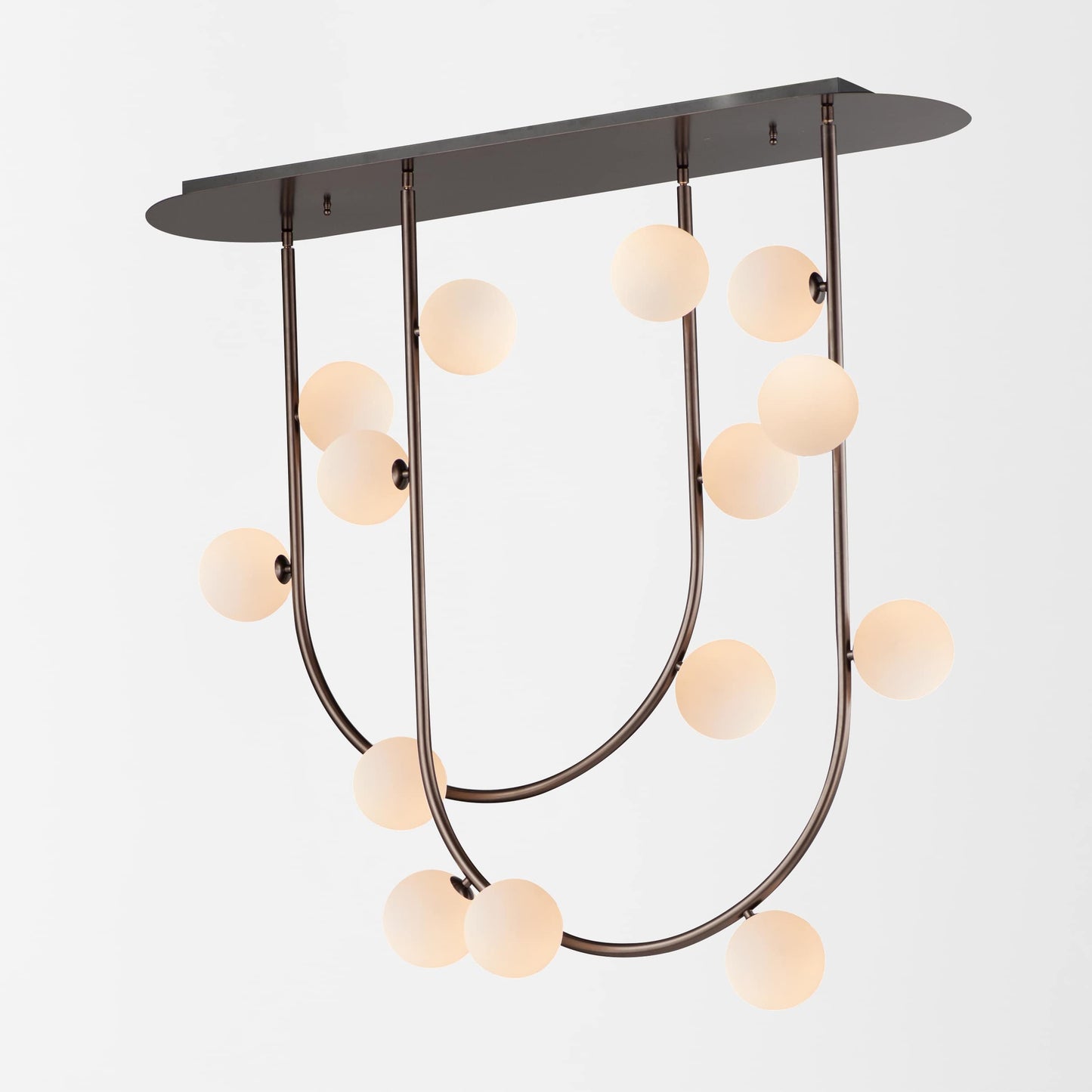 Contour 14 Light 43" Wide LED Semi-Flush Ceiling Fixture by Nina Magon