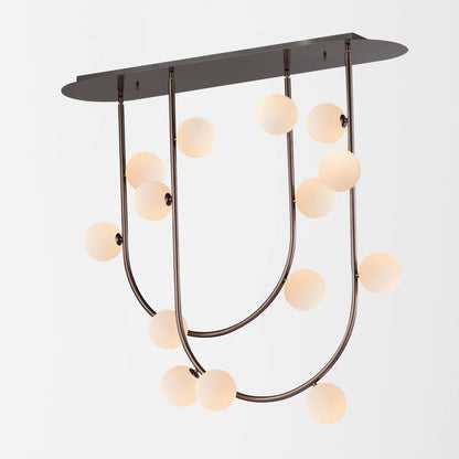 Contour 14 Light 43" Wide LED Semi-Flush Ceiling Fixture by Nina Magon