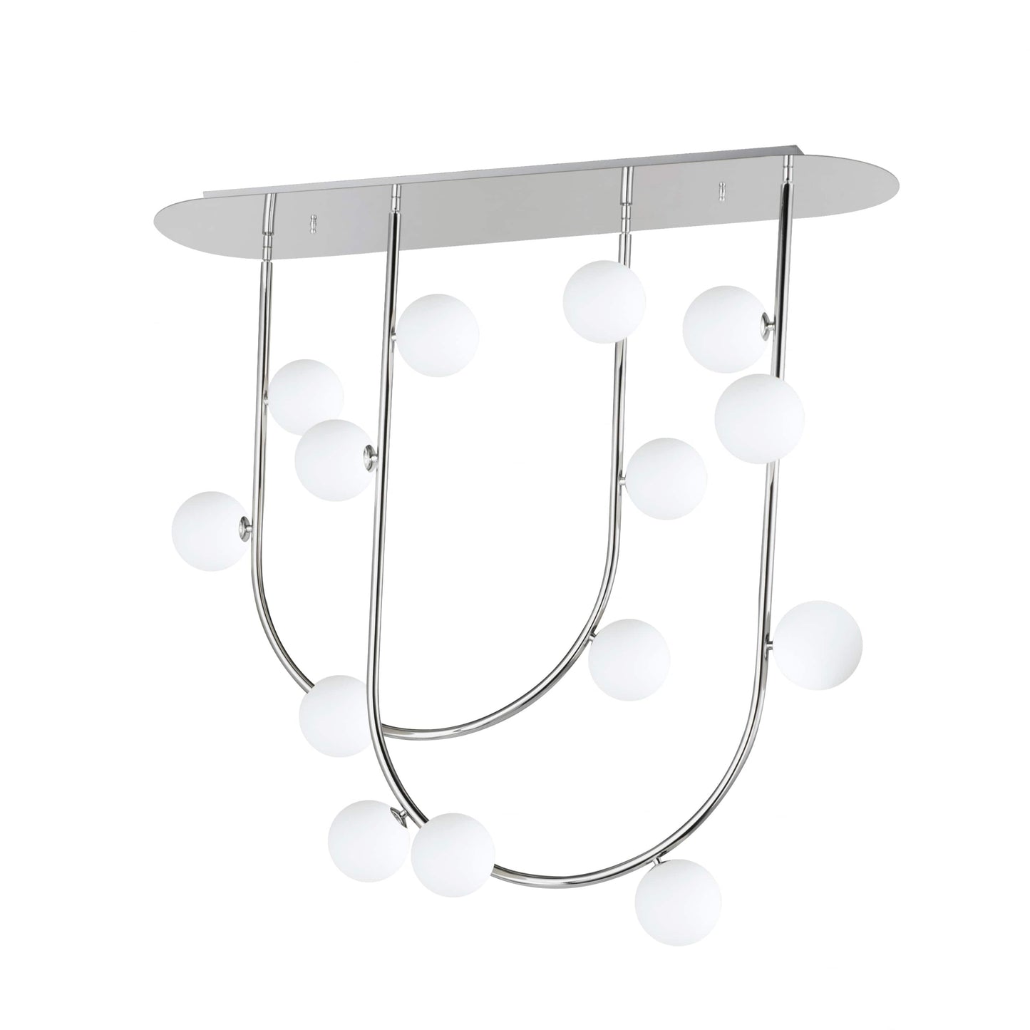 Contour 14 Light 43" Wide LED Semi-Flush Ceiling Fixture by Nina Magon