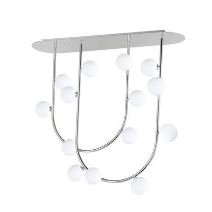 Contour 14 Light 43" Wide LED Semi-Flush Ceiling Fixture by Nina Magon