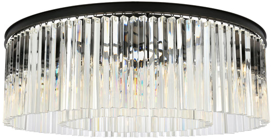 Sydney 10 Lt Matte Black Flush Mount Clear