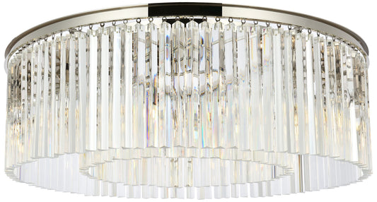 Sydney 10 Lt Polished Nickel Flush Mount Clear