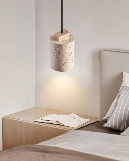 Tavero Travertine Cylinder Pendant