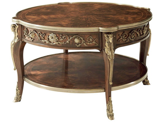 A Capital Cocktail Table Mahogany Morado Banded Brass