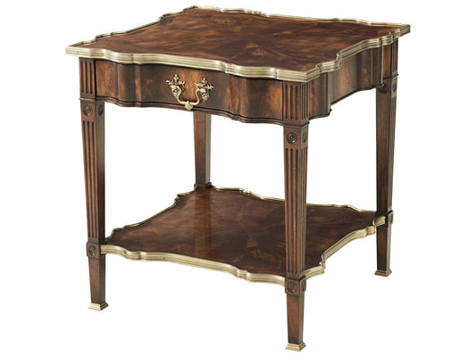 Grand Manner Side Table in Ramsey Mahogany and Brass