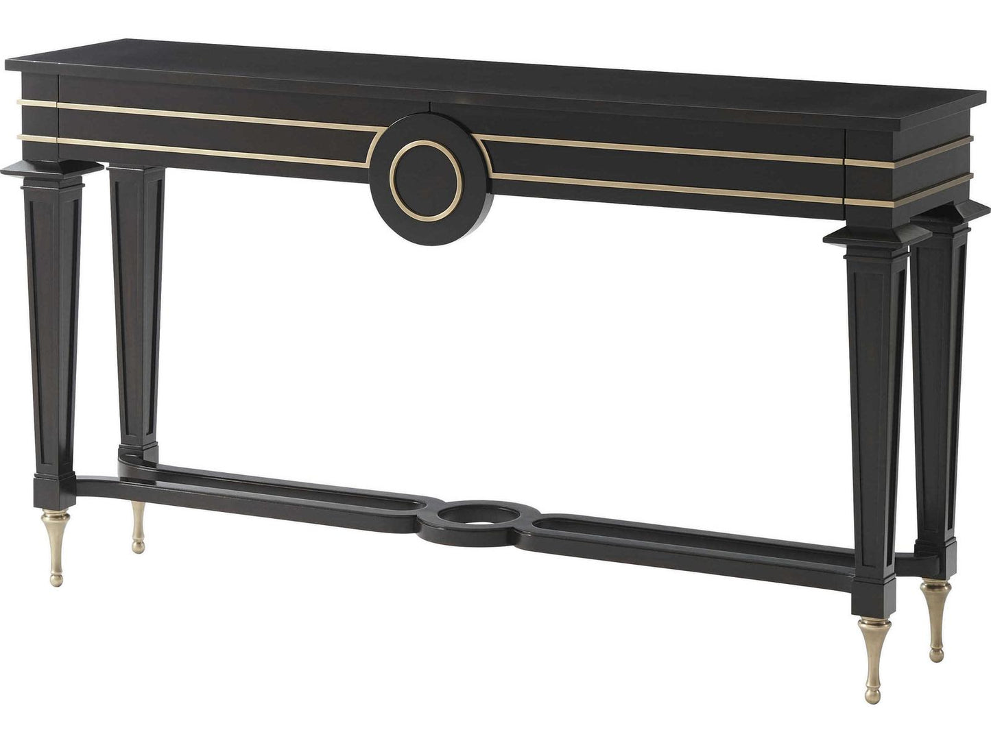 Mid Century Imbuya Burl Two Drawer Console Table