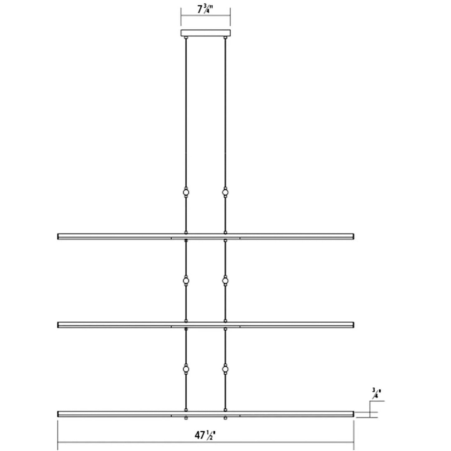 Tik-Tak??47 1/2"W Black Stack 6-Tier 24-Light LED Pendant