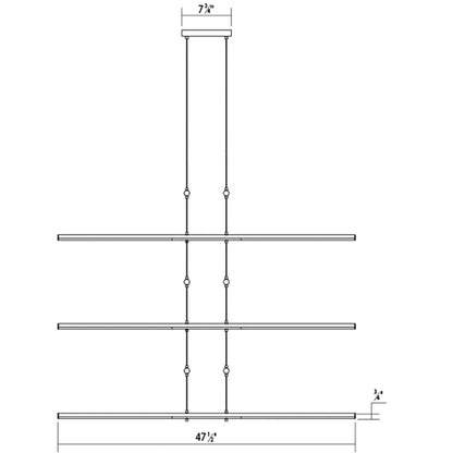 Tik-Tak??47 1/2"W Black Stack 6-Tier 24-Light LED Pendant