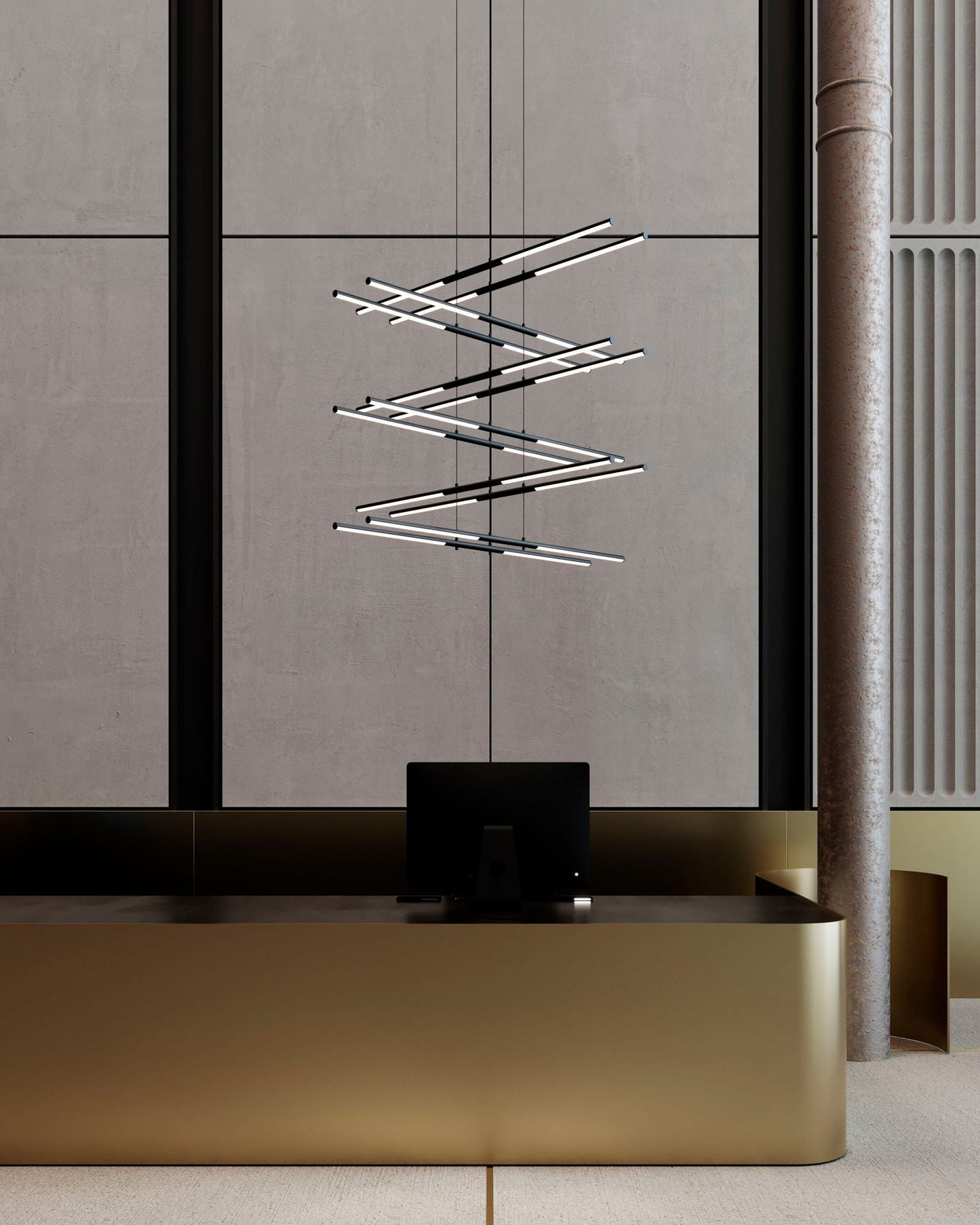 Tik-Tak??47 1/2"W Black Stack 6-Tier 24-Light LED Pendant