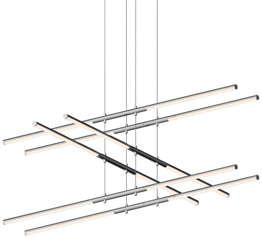 Tik-Tak??47 1/2"W Chrome Stack 3-Tier 12-Light LED Pendant