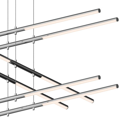 Tik-Tak??47 1/2"W Chrome Stack 3-Tier 12-Light LED Pendant