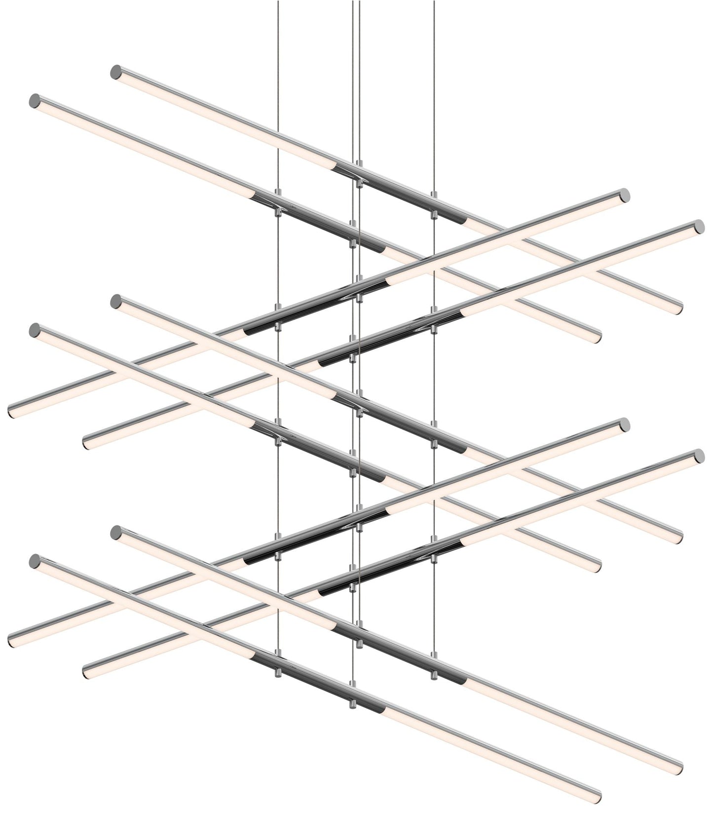 Tik-Tak? 47 1/2"W Chrome Stack 5-Tier 20-Light LED Pendant