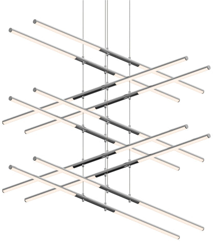Tik-Tak??47 1/2"W Chrome Stack 5-Tier 20-Light LED Pendant