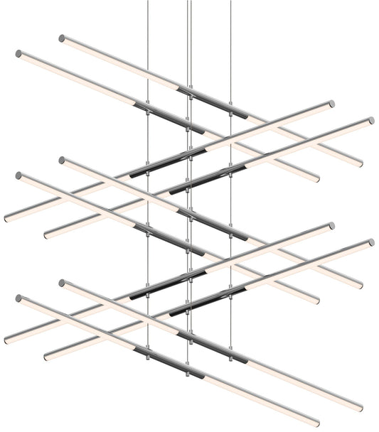 Tik-Tak??47 1/2"W Chrome Stack 5-Tier 20-Light LED Pendant
