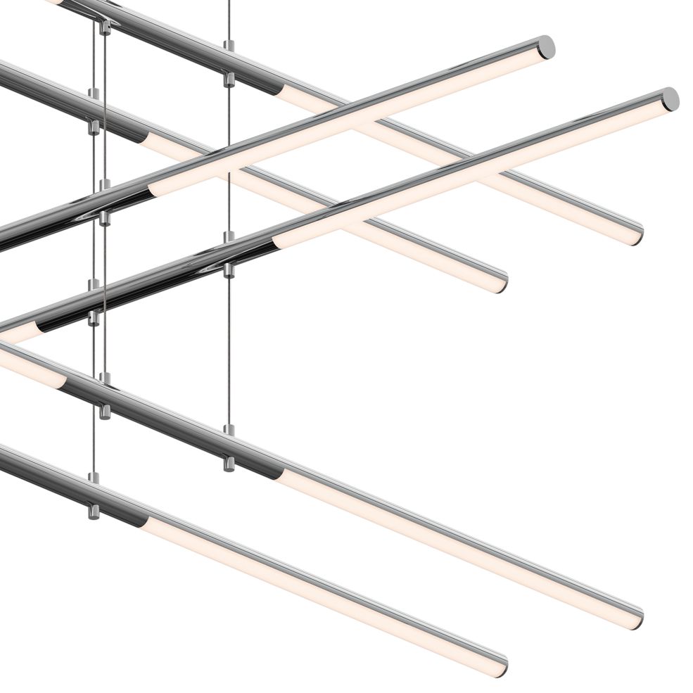 Tik-Tak??47 1/2"W Chrome Stack 5-Tier 20-Light LED Pendant