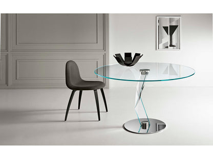 Bakkarat Alto Round Dining Table with Extra Clear Glass Top
